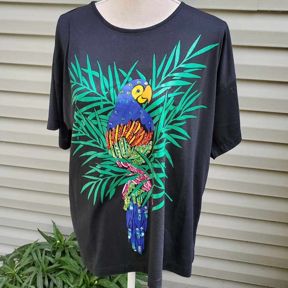 Vintage Embellished Parrot T-Shirt